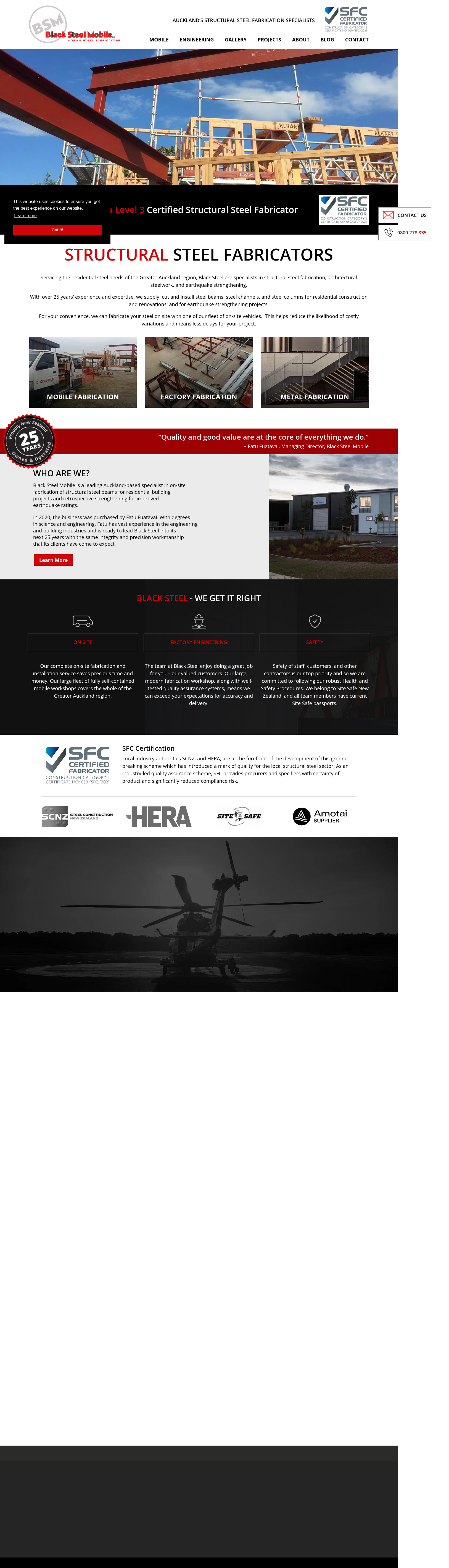 Original site — blacksteel.co.nz